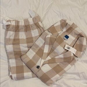 Old Navy Beige & White Buffalo Check Pajama Set